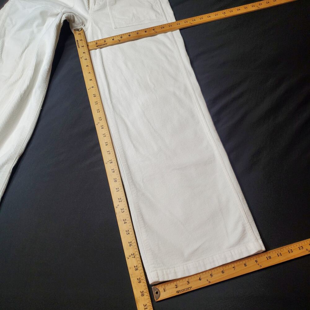 Madewell Women's Size 27 Low-Slung Baggy Utility Corduroy Pants White NT577 - Picture 3 of 9